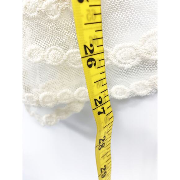 Nina Leonard White Laced Embroidered Mesh Swimwear Coverup Cardigan 3/4 Sleeve - Picture 5 of 5